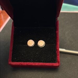 Stylish 925 Sterling Silver Pink Coral Stud Earrings